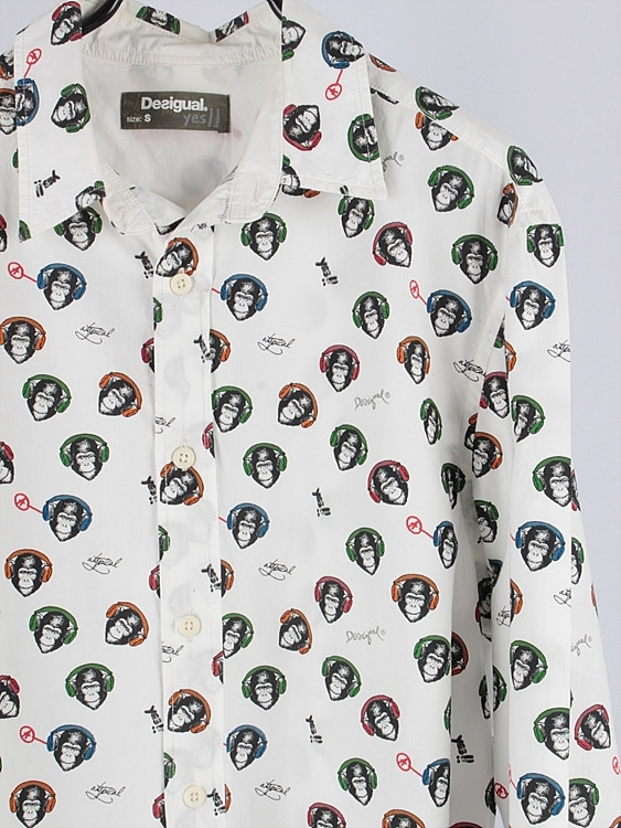 DESIGUAL monkiki pattern shirts