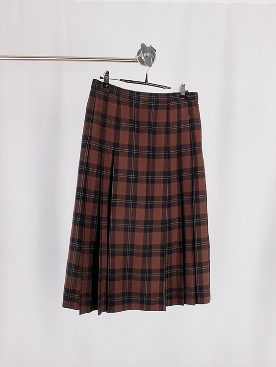 vtg BURBERRYS tartan check pleats skirt (28.3 inch)