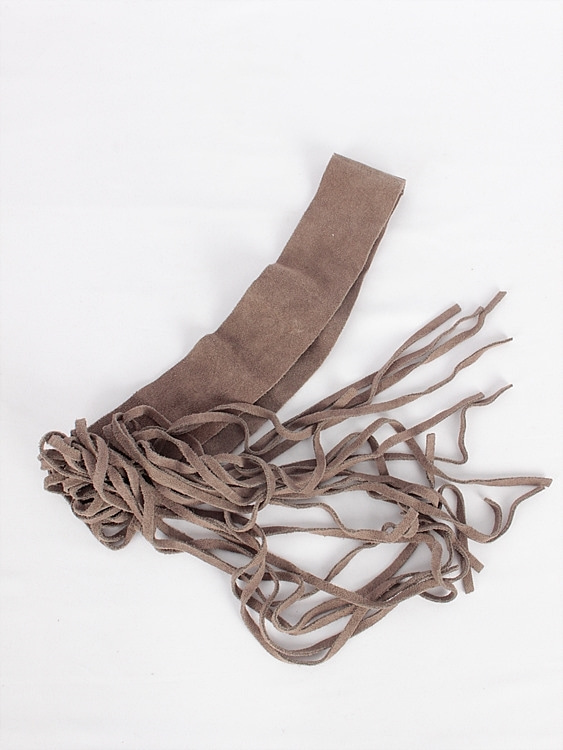 leather fringe belt